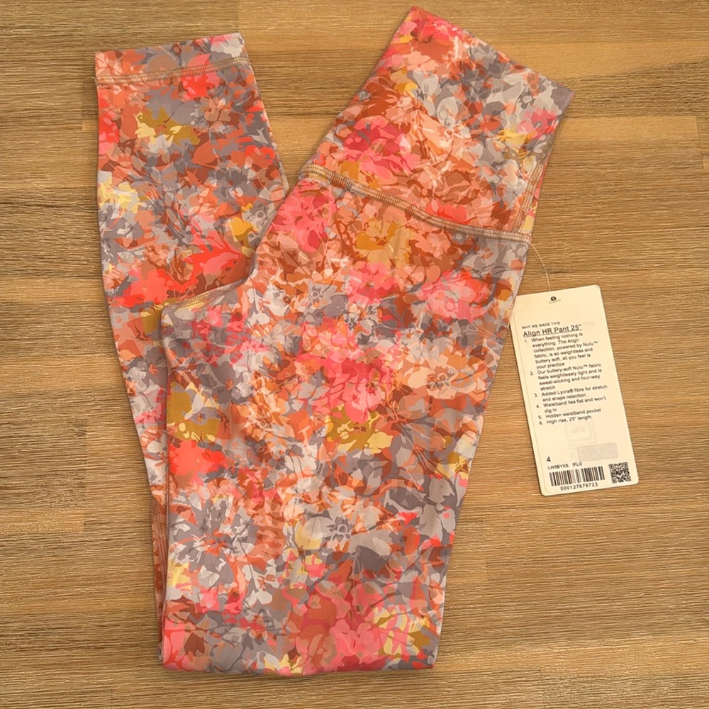 Lululemon leggings floral size 4